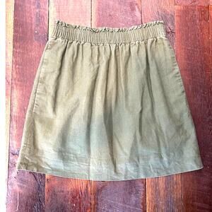 J.Crew Olive Green Elastic Waist Casual Skirt SZ 2